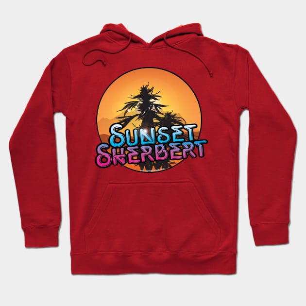 Sunset Sherbert Cannabis Strain Art Hoodie by kushcoast